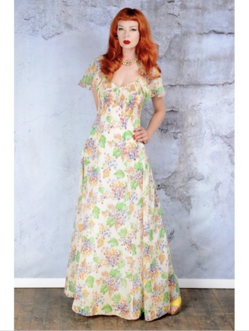 Vintage Grapevine Maxi Dress